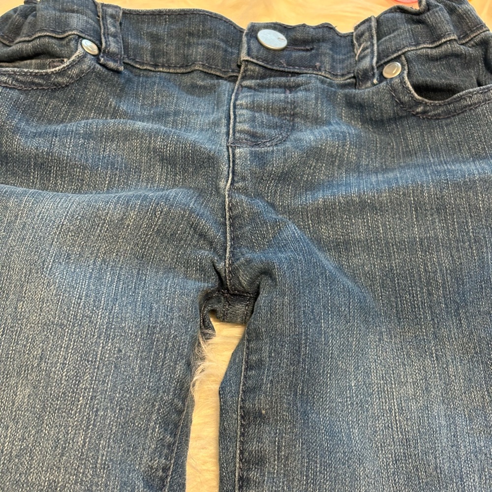 Children’s Place girls denim jeans. Size 4 color blue with adjustable waist.